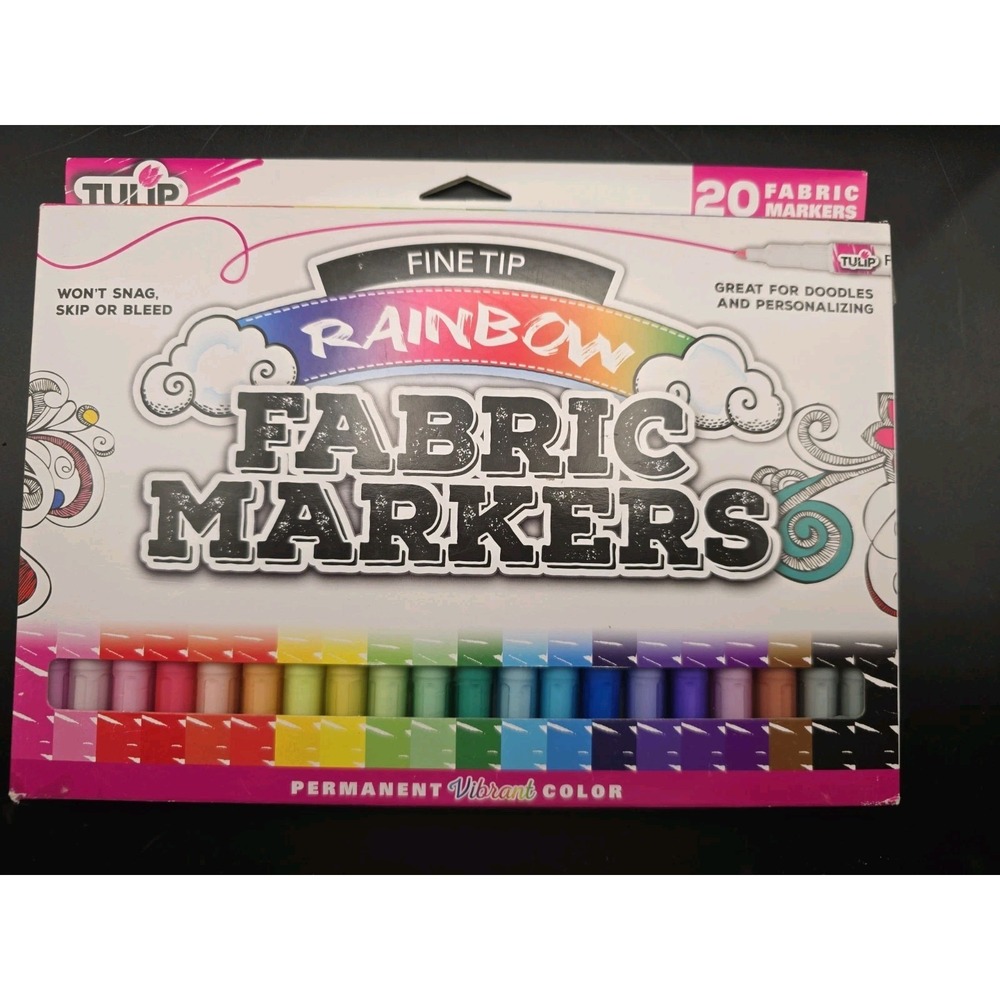 TULIP TUL34945  FABRIC MARKER FINE TIP RAINBOW 20PC